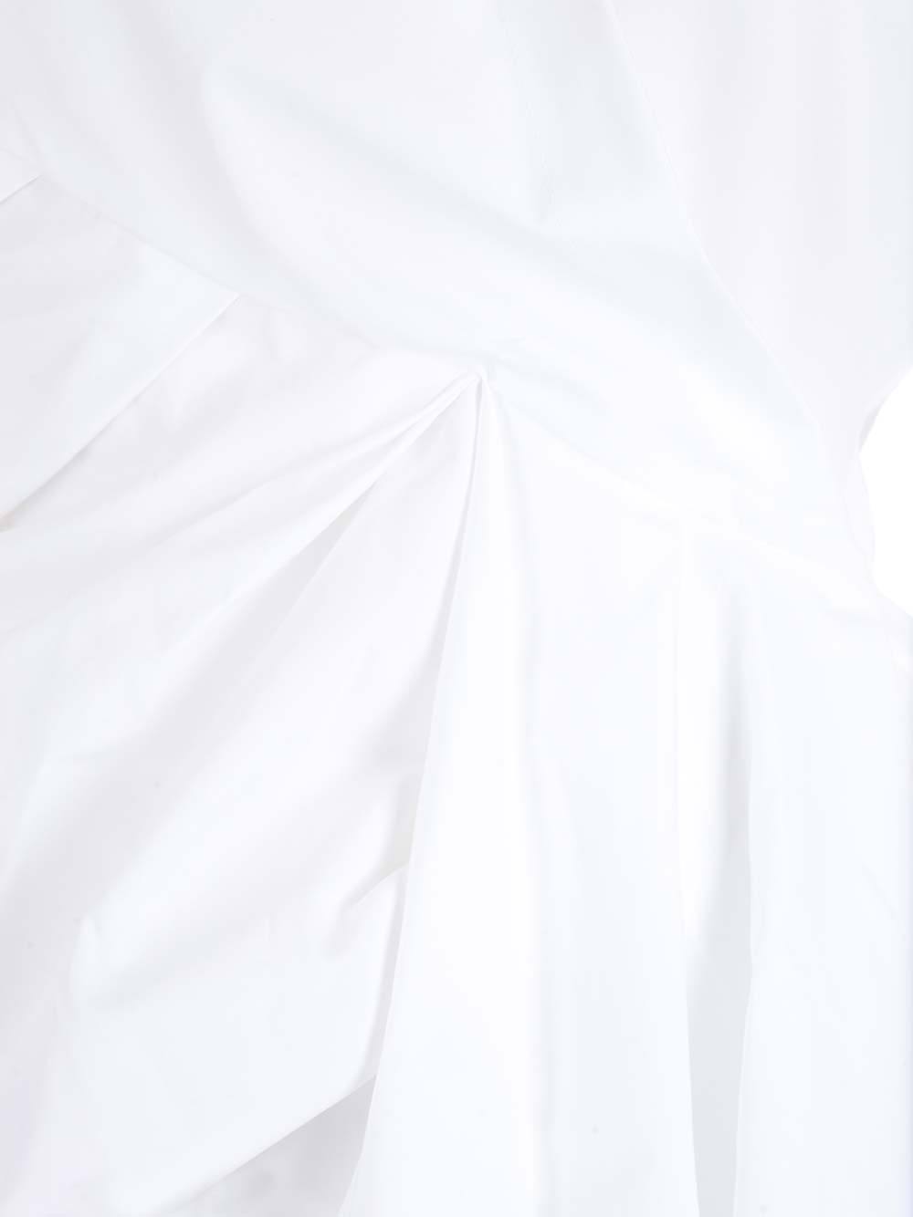 Off-white Draped Asymmetric Cotton-poplin Shirt Dress In White