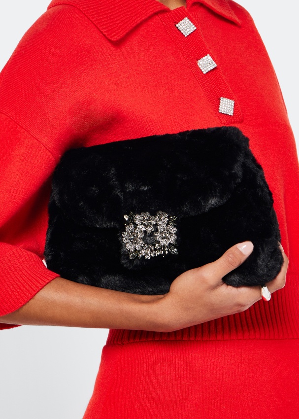 Roger Vivier Bouquet Logo Handbag In Black