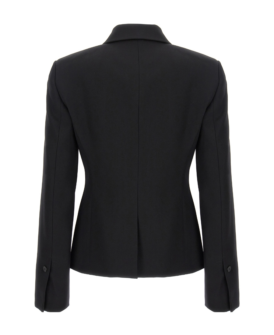 Shop Ferragamo Lapel Long-sleeved Suit Jacket In Black