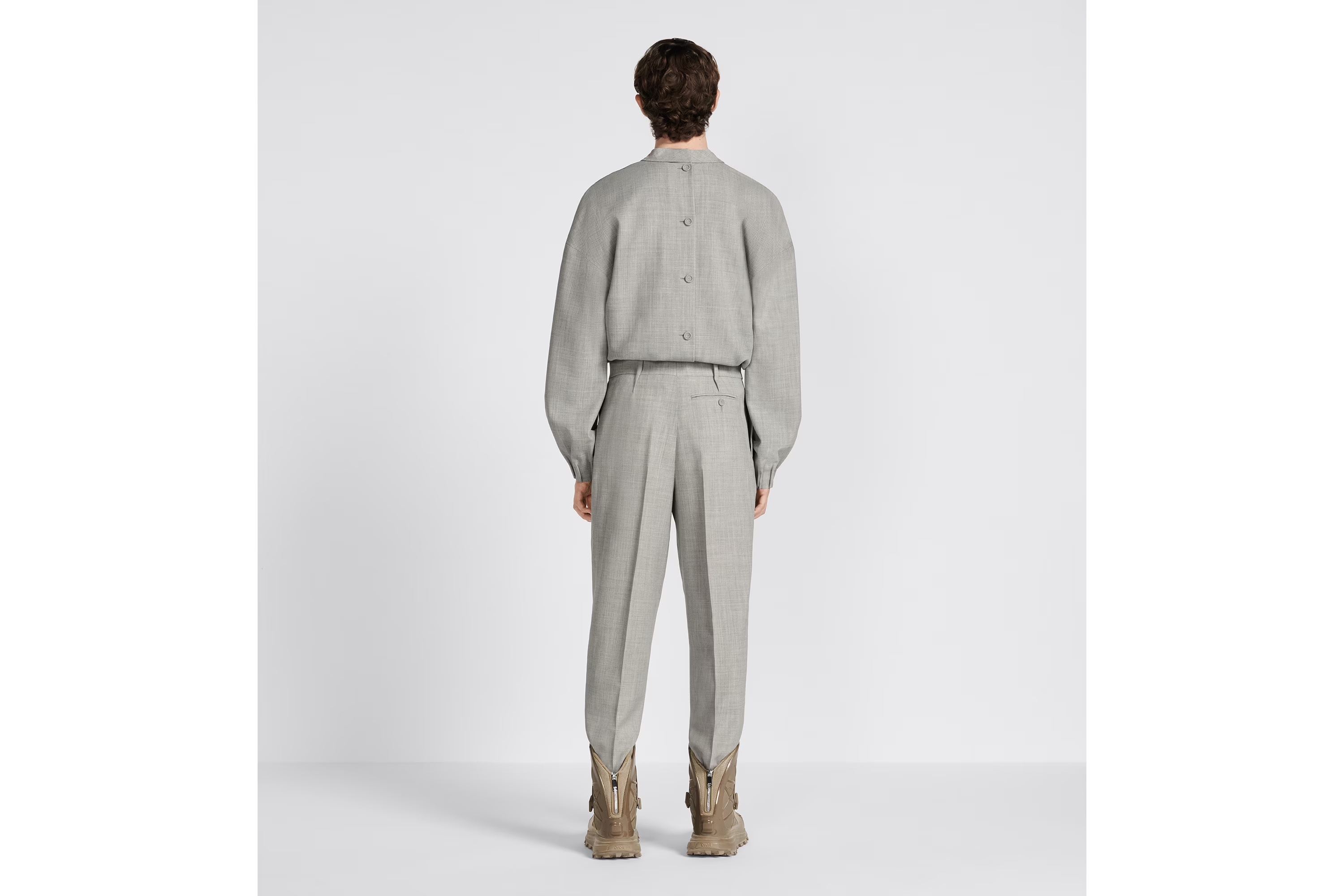 Dior Pleated Casual Pants In Gray
