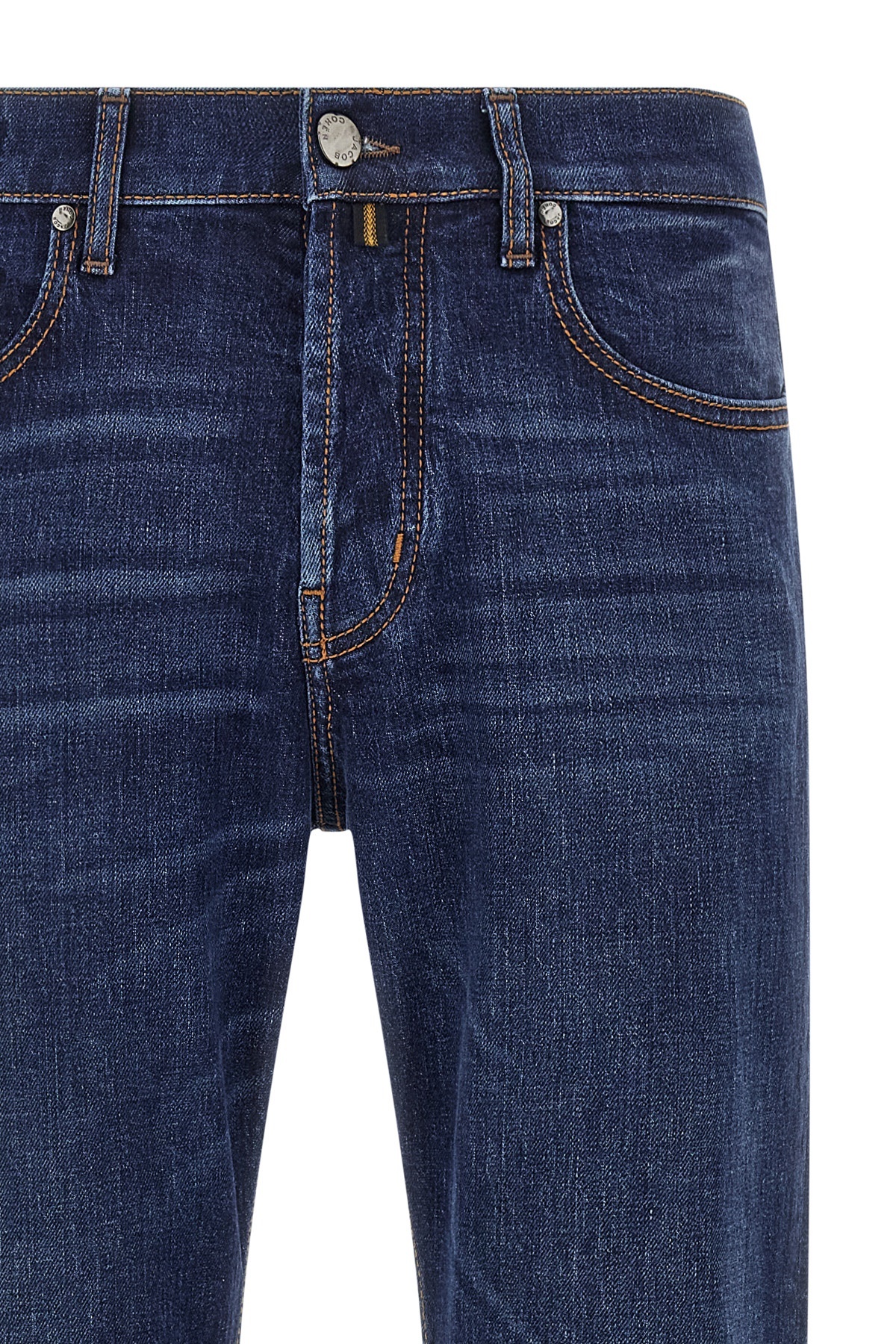 Jacob Cohen Five-pocket Jeans With Belt Loops And Contrast Stitching In Blue