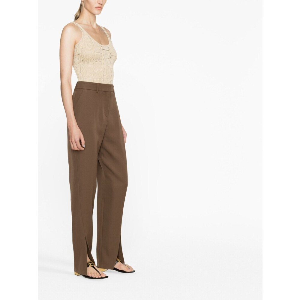 Balmain Wool Trousers In Brown