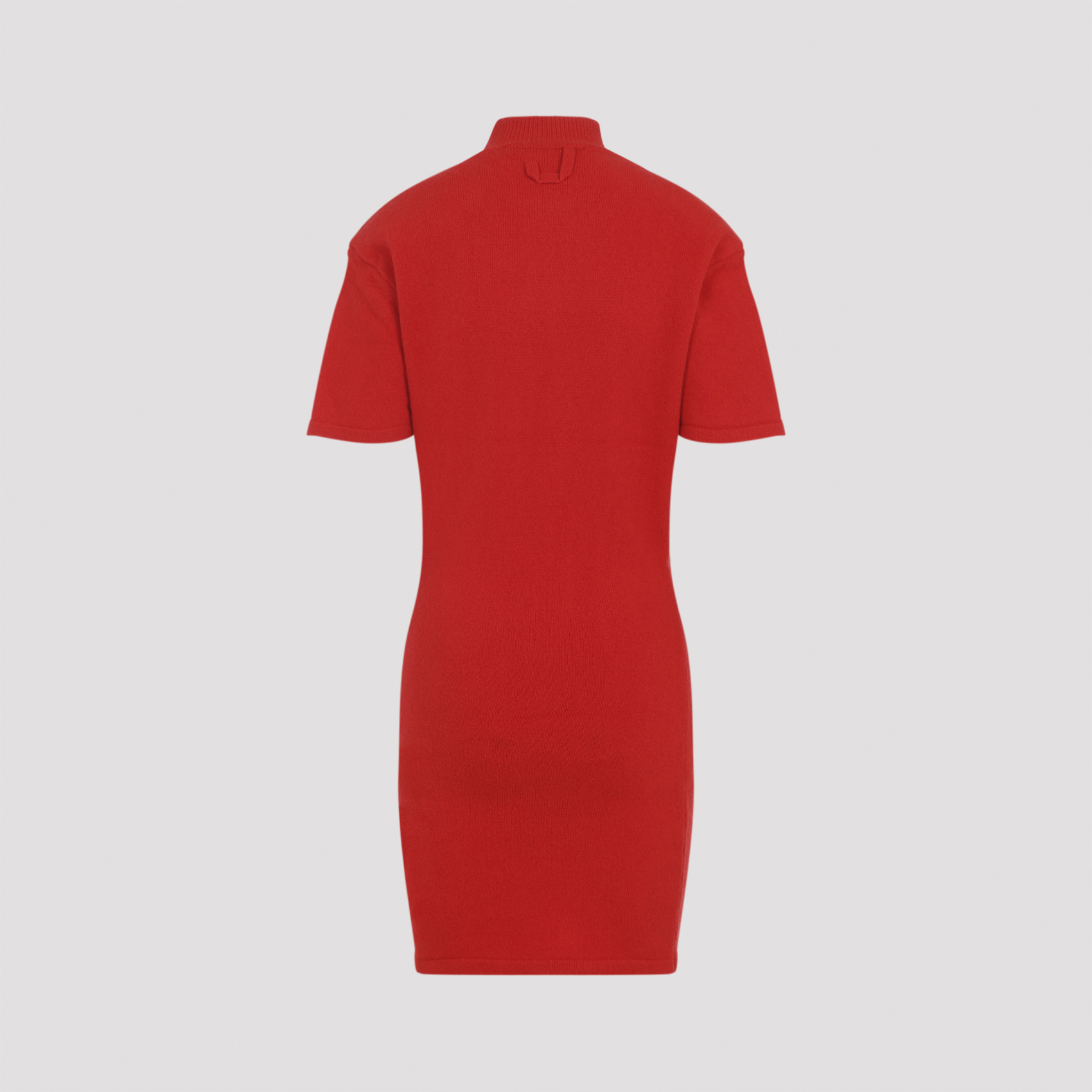 Jacquemus Womens Red La Robe Maille High-neck Wool Mini Dress In Red