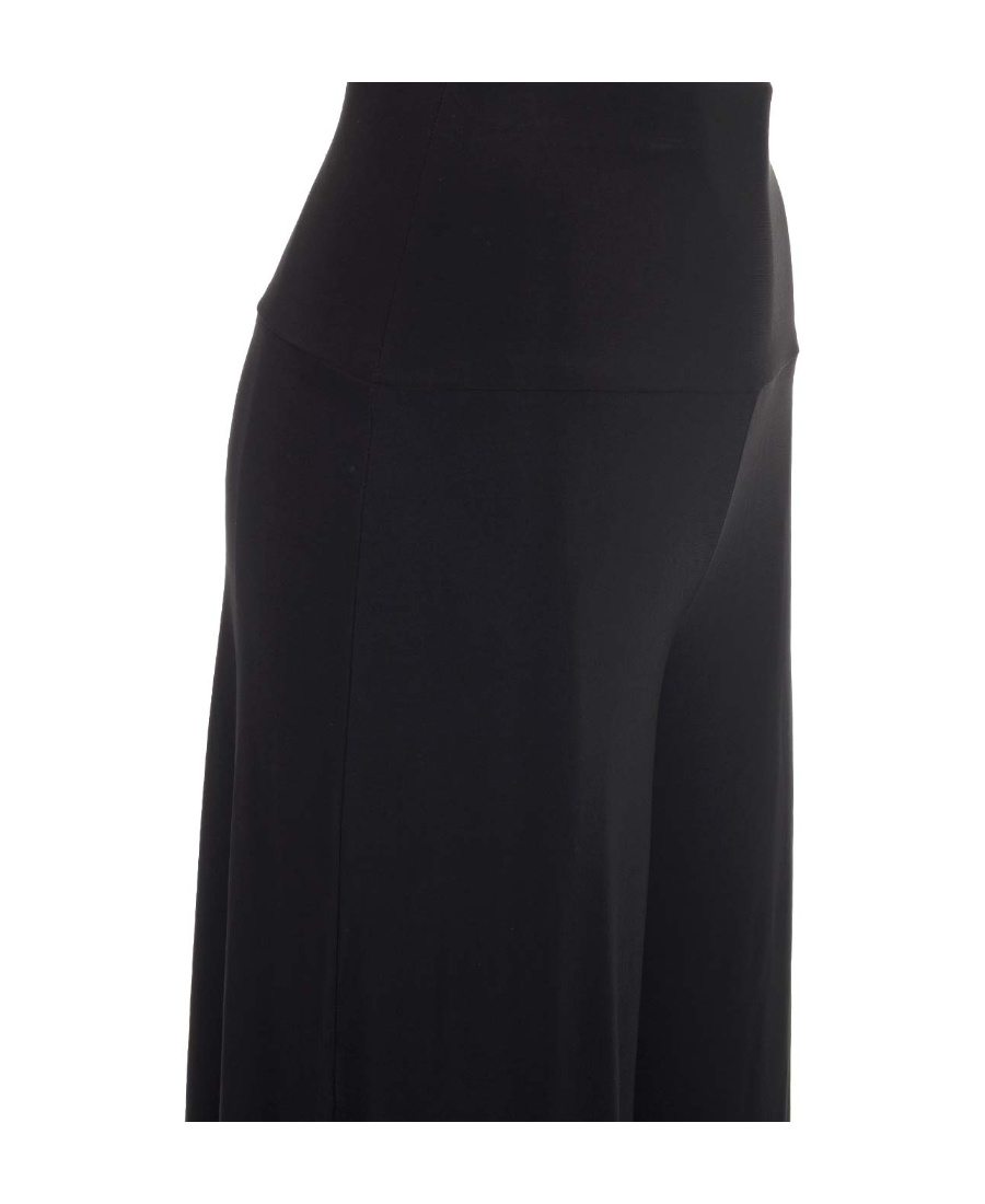 Shop Norma Kamali High-waisted Wide-leg Trousers In Black