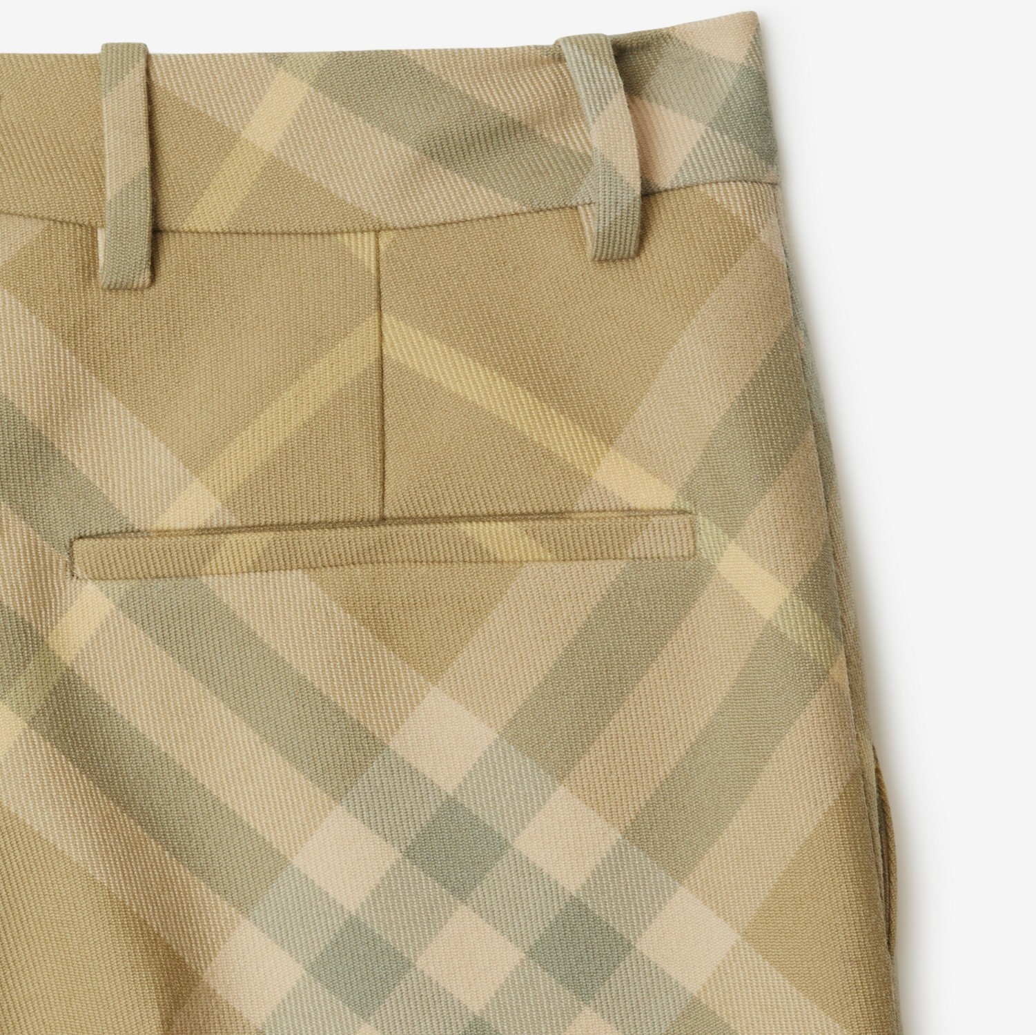 BURBERRY CHECK-PRINT TAILORED WOOL TROUSERS 
