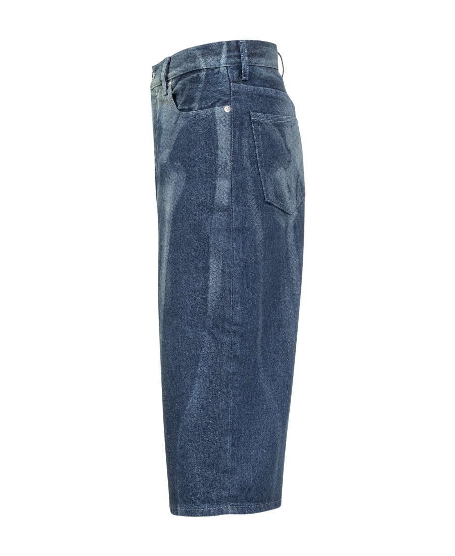 Off-white Skeleton Denim Bermuda Shorts In Blue