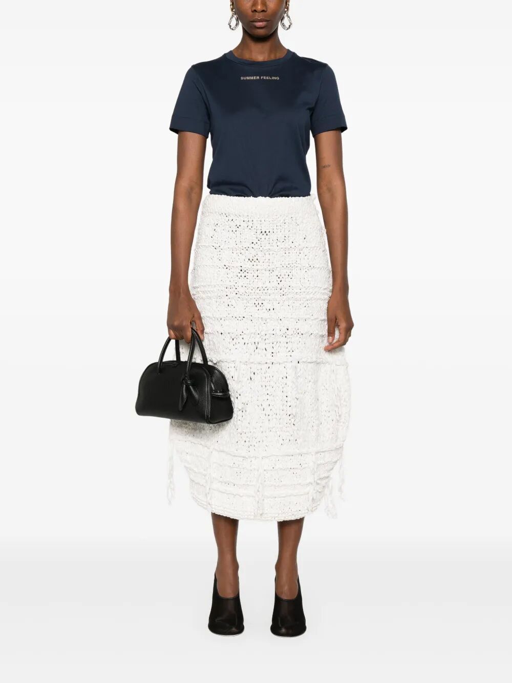 Max Mara Short-sleeved T-shirt In Navy Blue