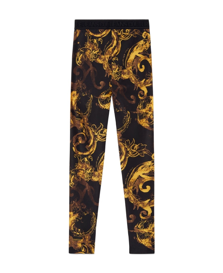 Versace Jeans Baroque-print Elasticated Leggings In Multicolor