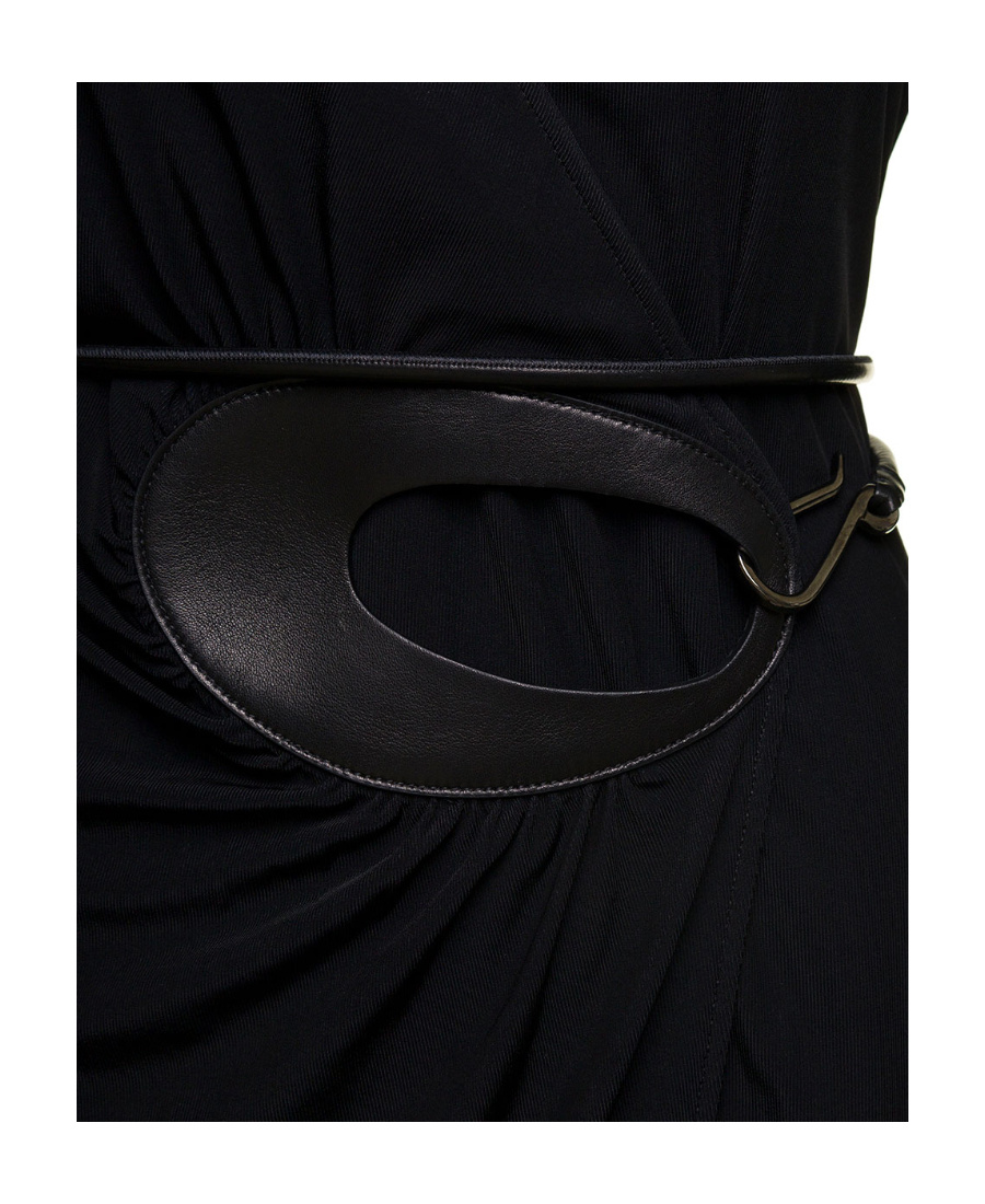 Tom Ford Jersey Wrap Black Viscose Midi Dress In Black