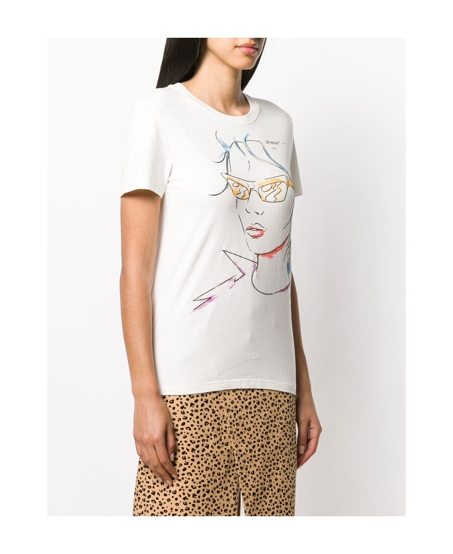 Off-white Logo Character Printed T-shirt In White
