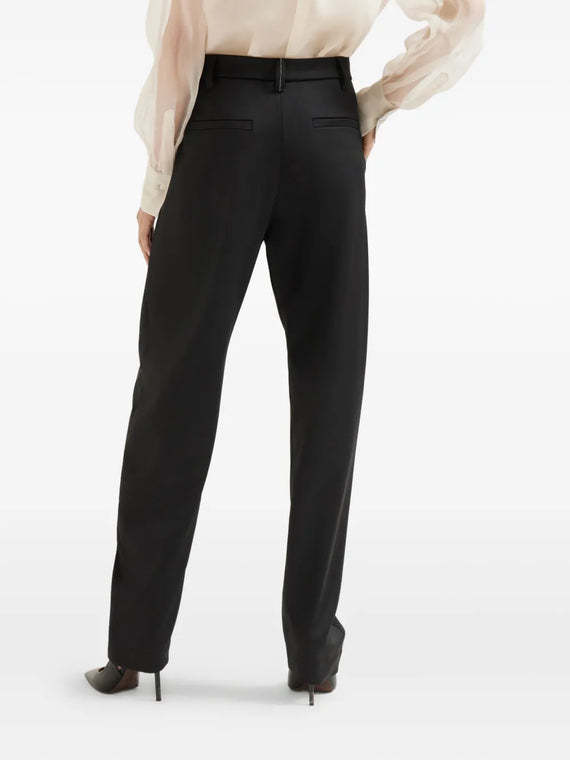Brunello Cucinelli Pleated-front Tailored Trousers In Black