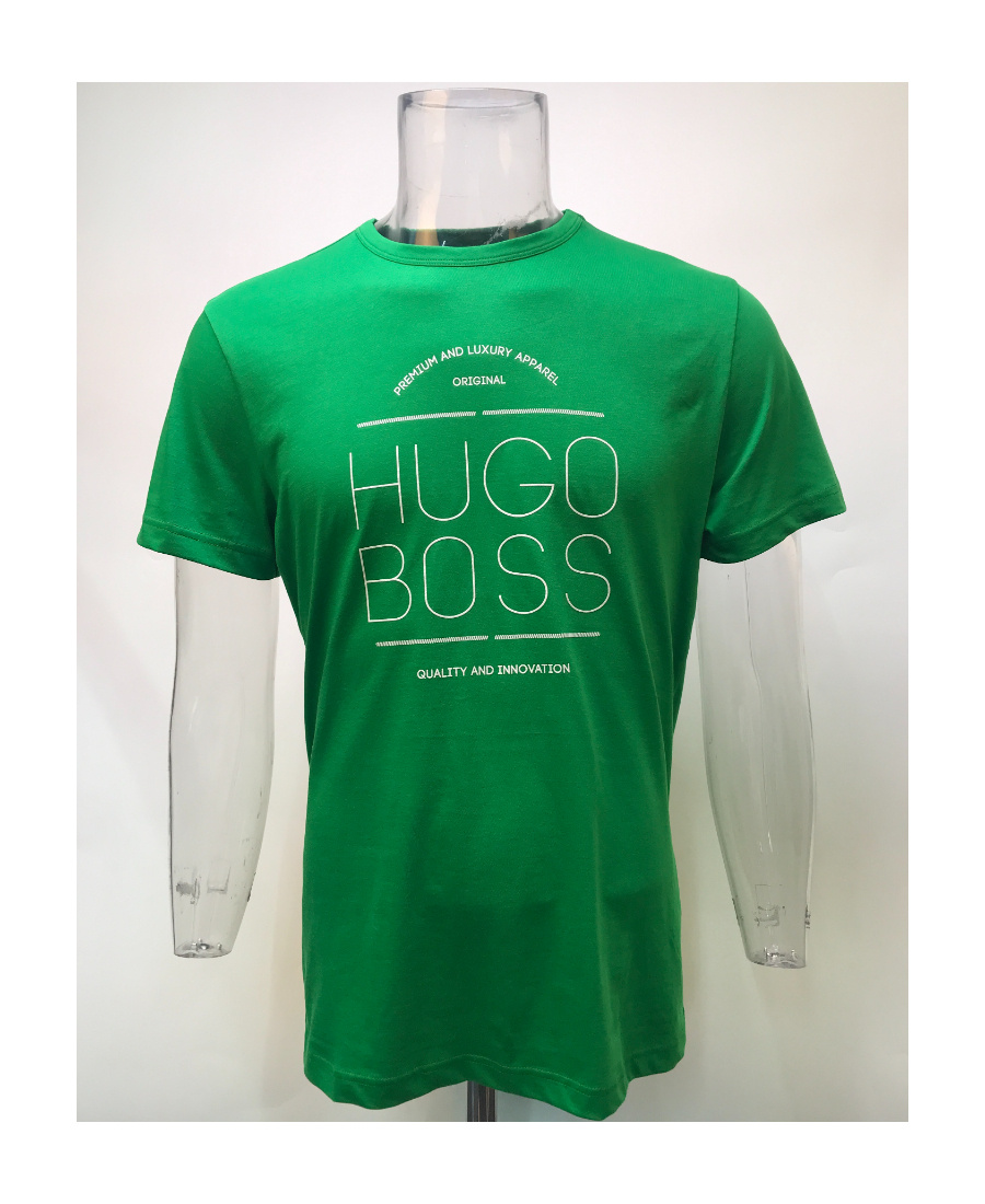Hugo Boss Logo Print Short-sleeved T-shirt In Green