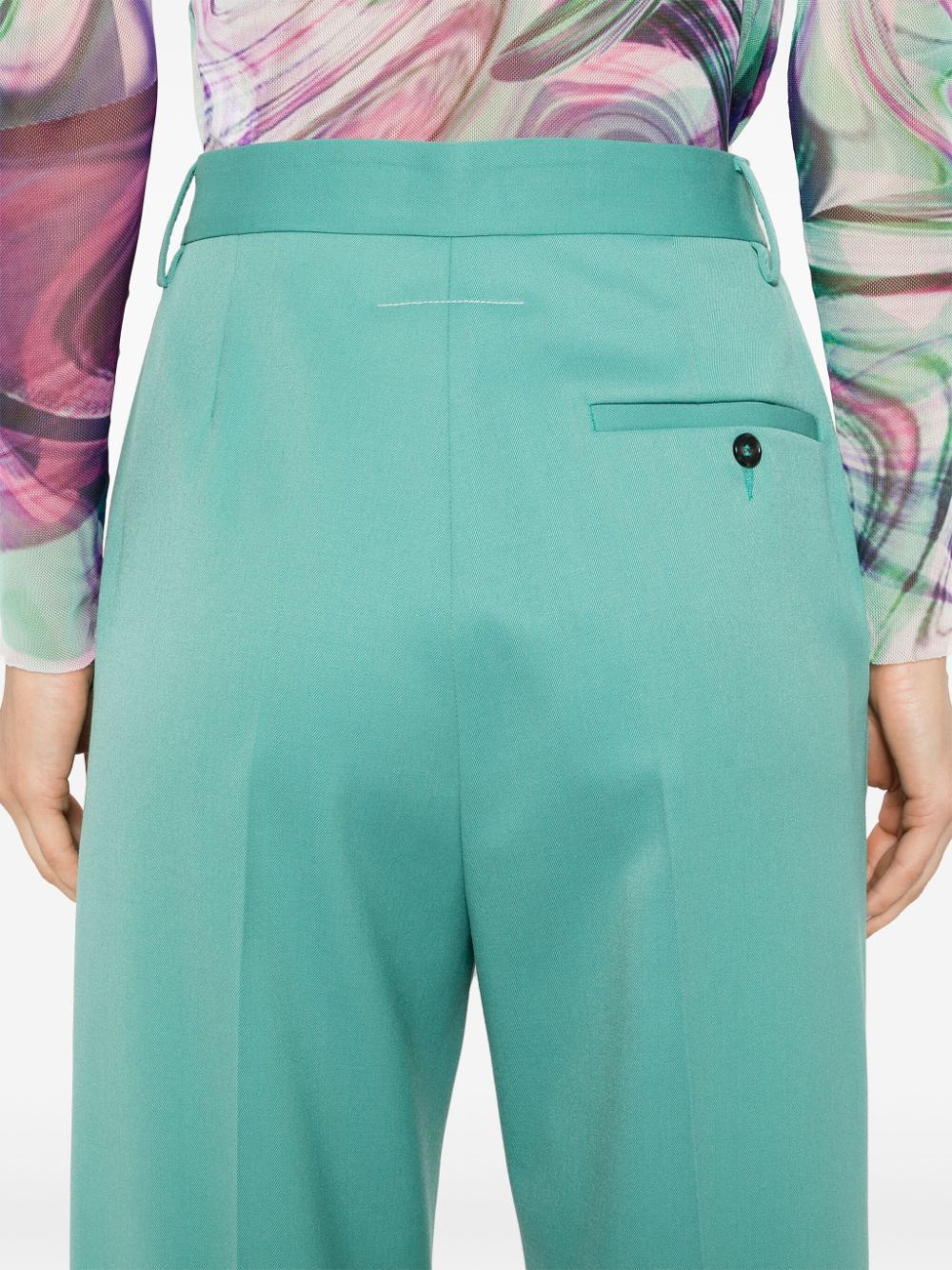 Mm6 Maison Margiela Single-stitch Tapered Trousers In Green