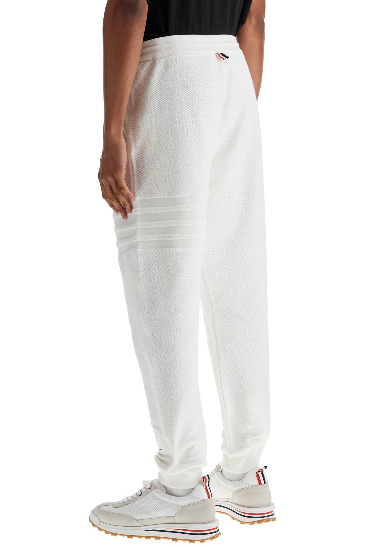 Thom Browne Four-striped Cotton Sweatpants In White