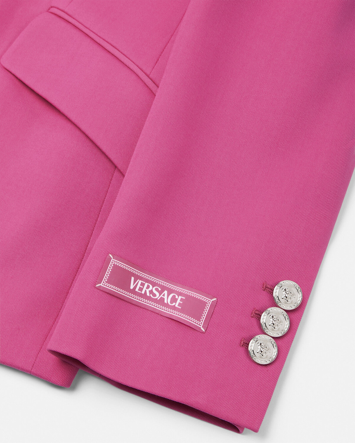 Versace Wool Single-breasted Dv Blazer In Pink