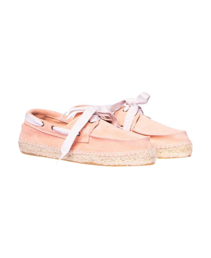 Manebi Hamptons Pink Leather Lace-up Shoes In Nude