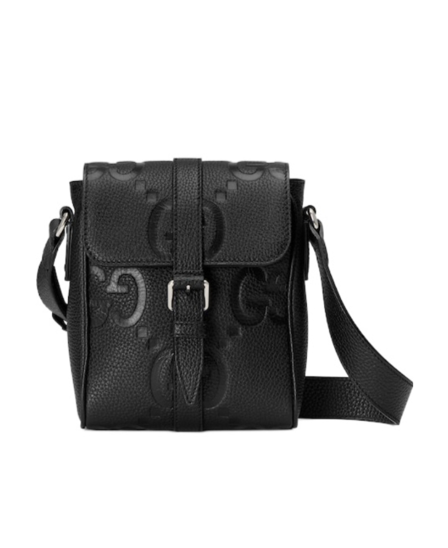 Gucci Small Jumbo Gg Messenger Bag In Black
