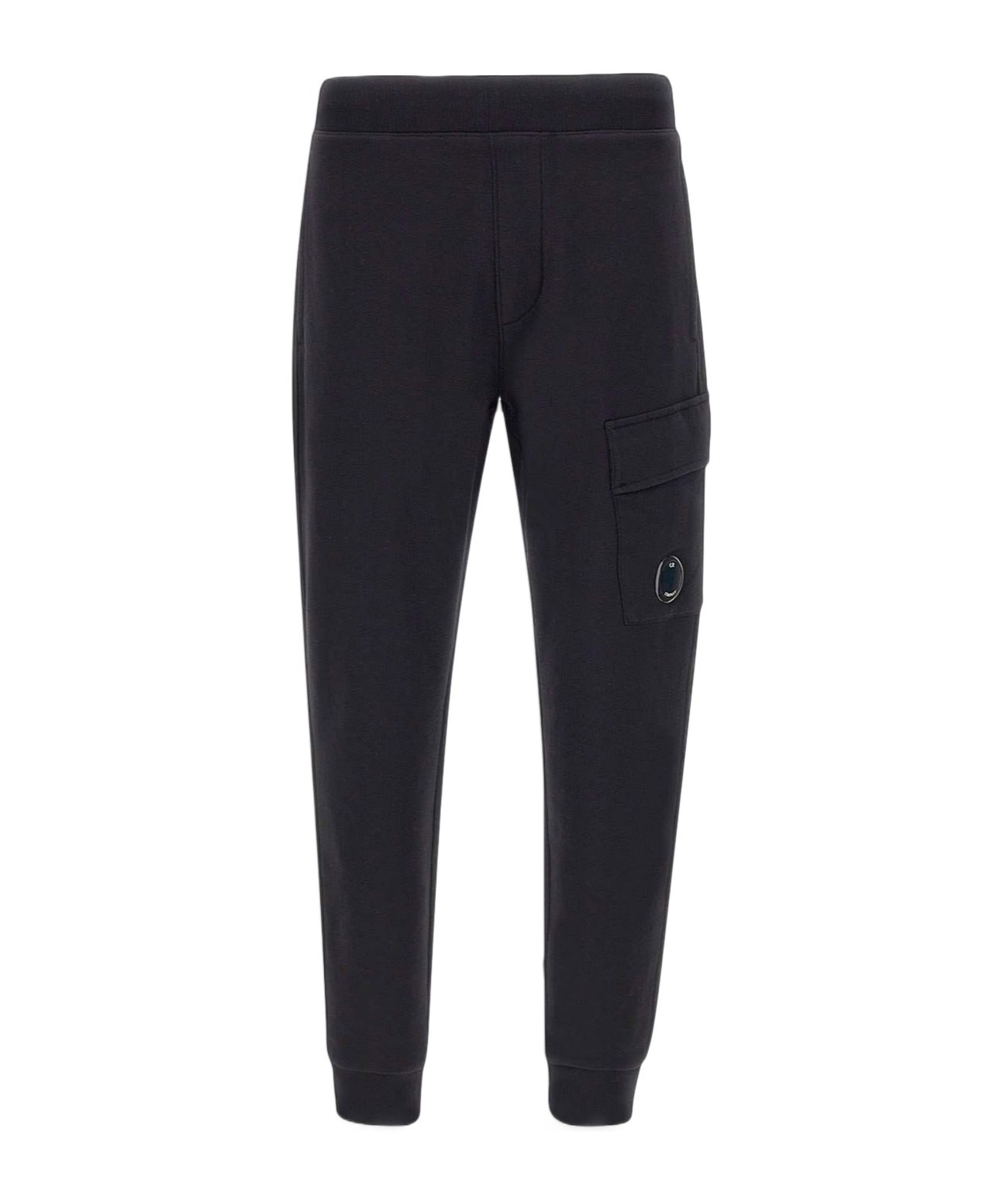C.p. Company Cargo Pants With Elasticated Waistband And Lens Detail In Black