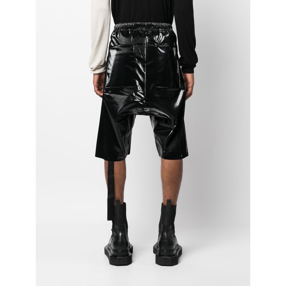 Rick Owens Drkshdw Drawstring Drop-crotch Shorts In Black