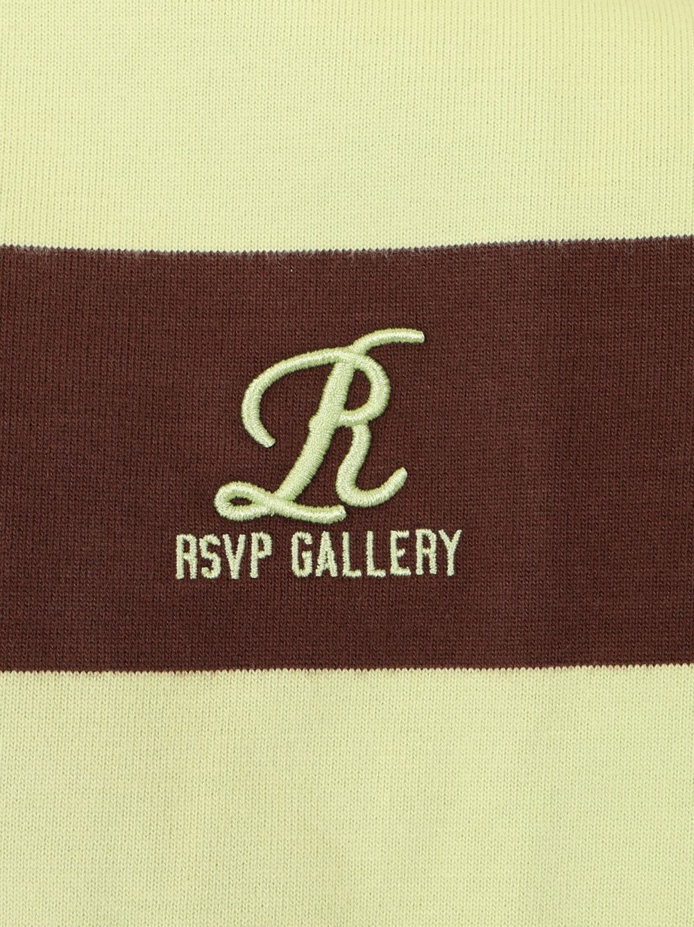 Agolde Rsvp Logo-embroidered Striped Cotton Rugby Shirt In Green