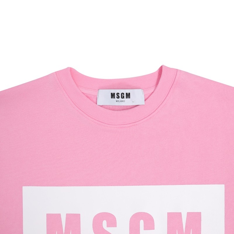 Msgm Logo Details Sweater In Pink