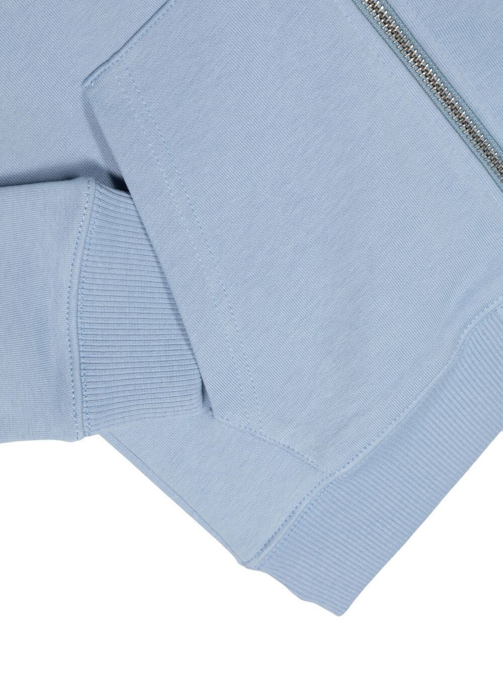Givenchy Logo Printed Zipper Hoodie In Blue