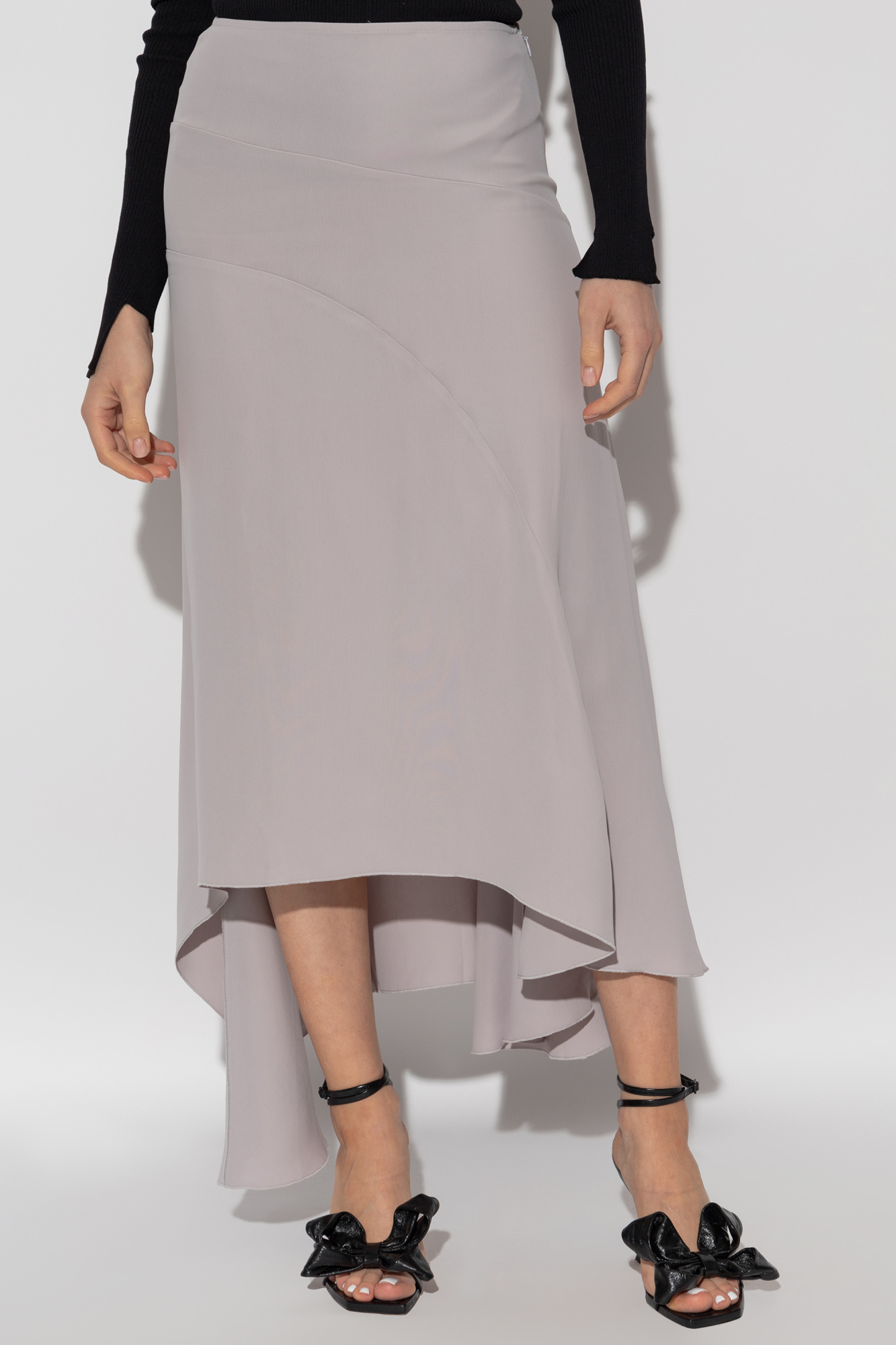 Shop Victoria Beckham Spiral Seam Skirt In Gray