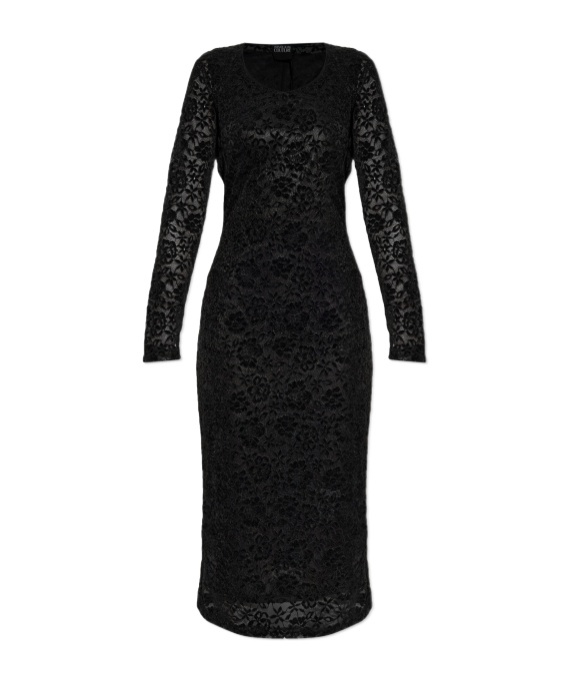 Versace Jeans Long Sleeve Dress In Black