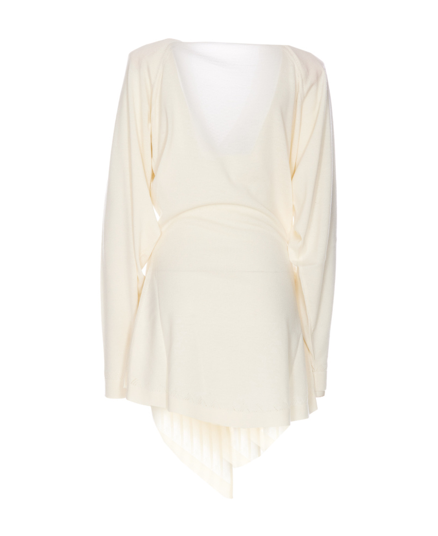 Attico The Hurely Asymmetric Hem Mini Dress In White