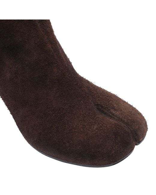 Shop Maison Margiela 60mm Tabi Ankle Boots In Brown