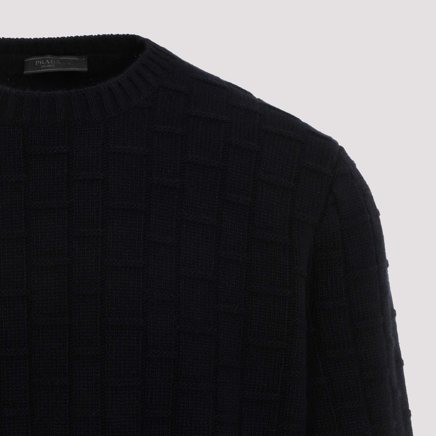 Prada Midnight Blue Wool Blend Sweater In Blue