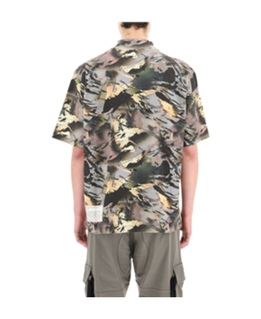 Heron Preston Camouflage Mock-neck T-shirt In Gray