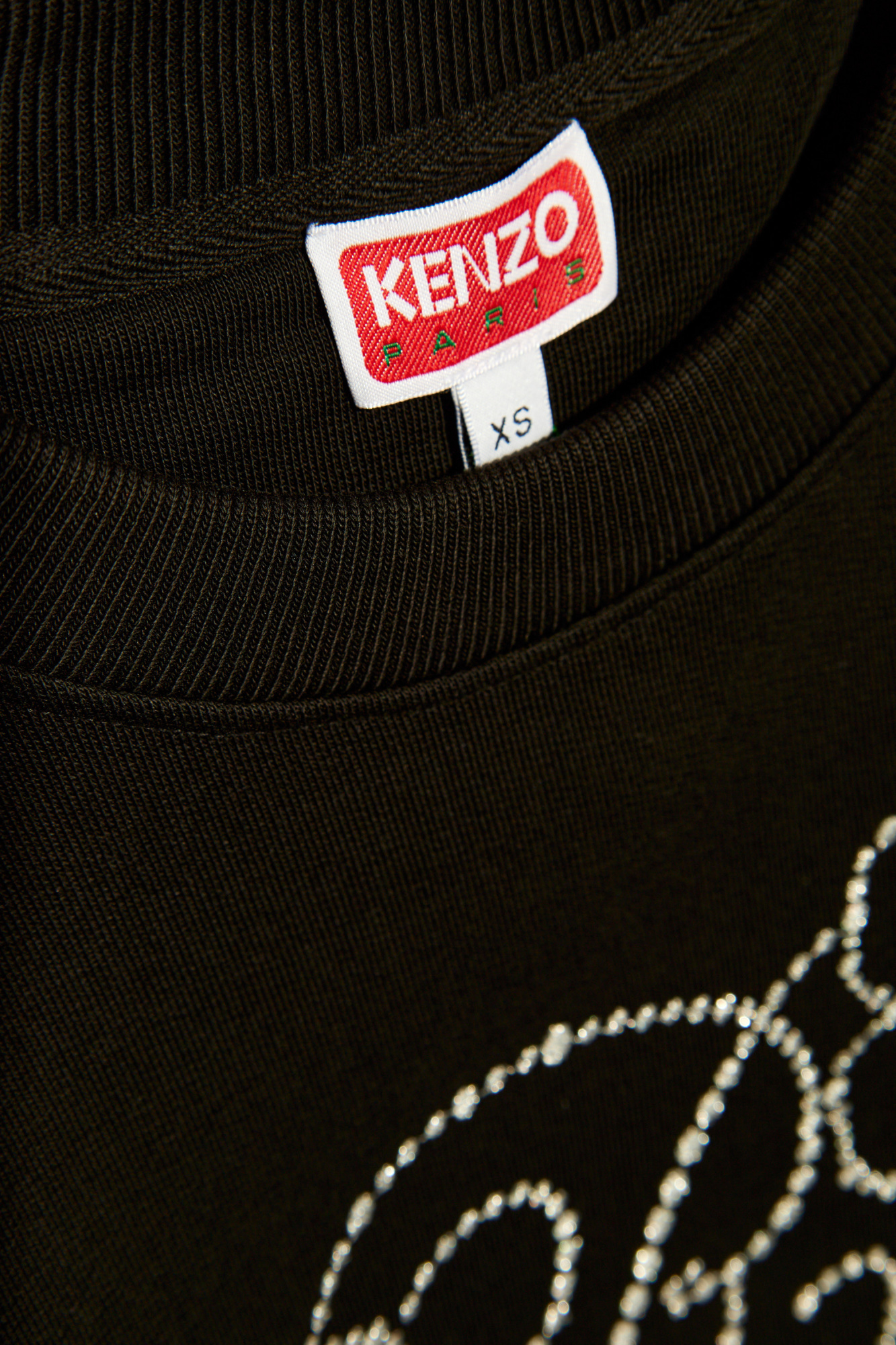 Kenzo Womens Black Constellation Metallic Brand-embroidered Cotton-jersey Sweatshirt In Black