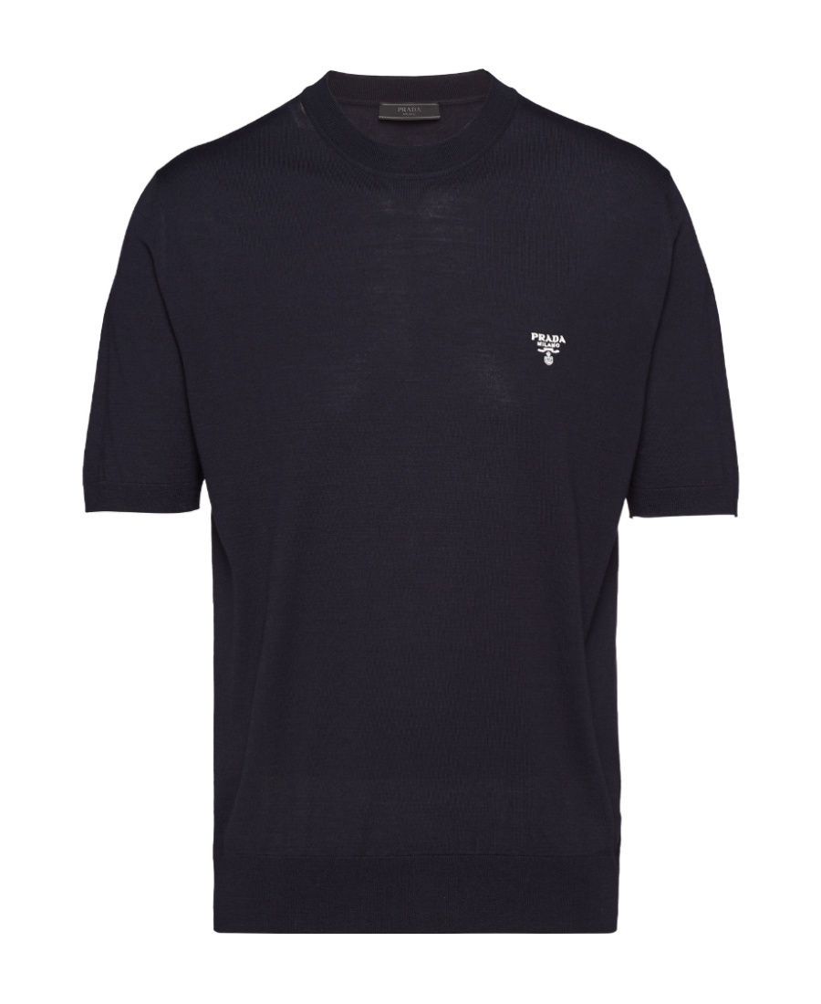 Prada Logo-print Short-sleeve T-shirt In Blue