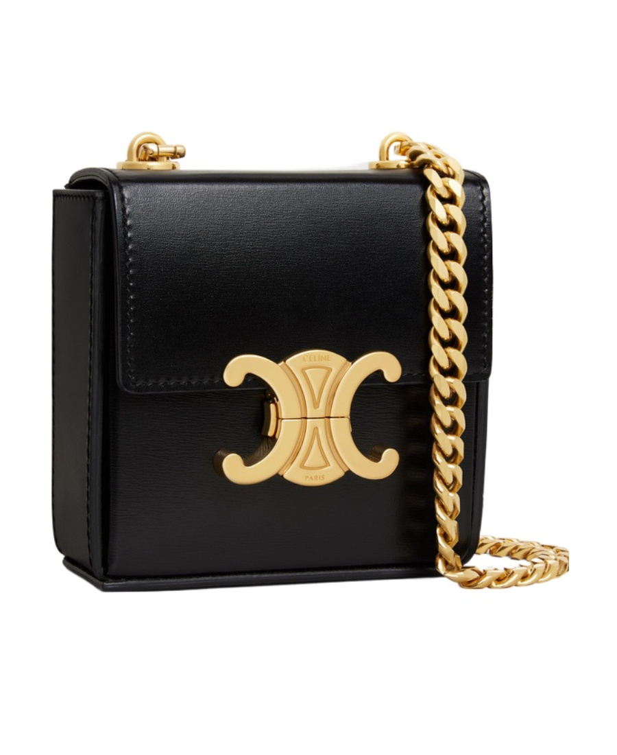 Celine Box Mini Leather Clutch In Black