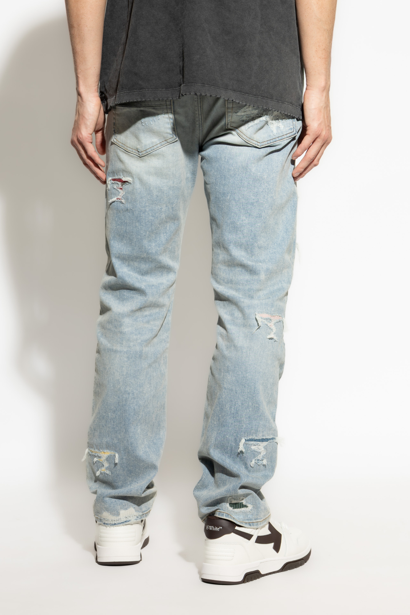 Amiri Ma Quad Repaired Jeans In Green