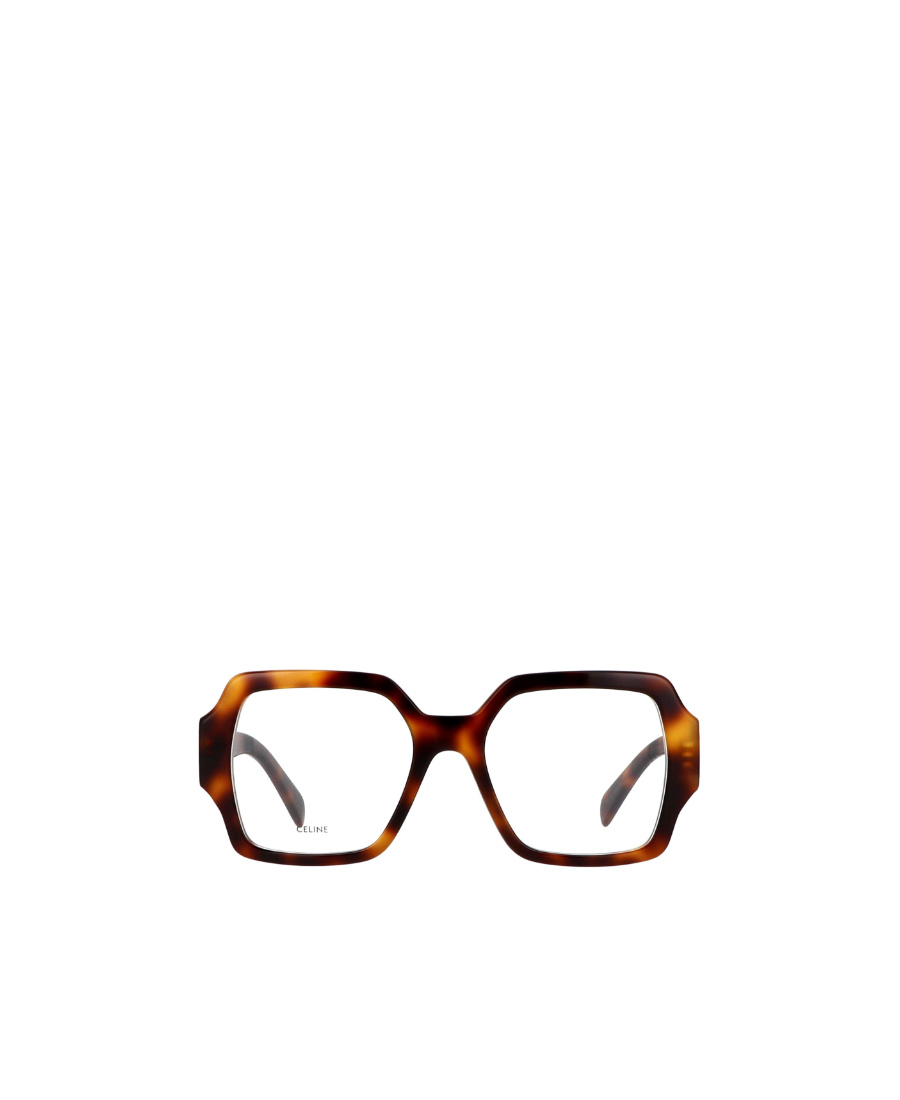 Celine Triomphe Tortoiseshell-effect Square-frame Glasses In Black