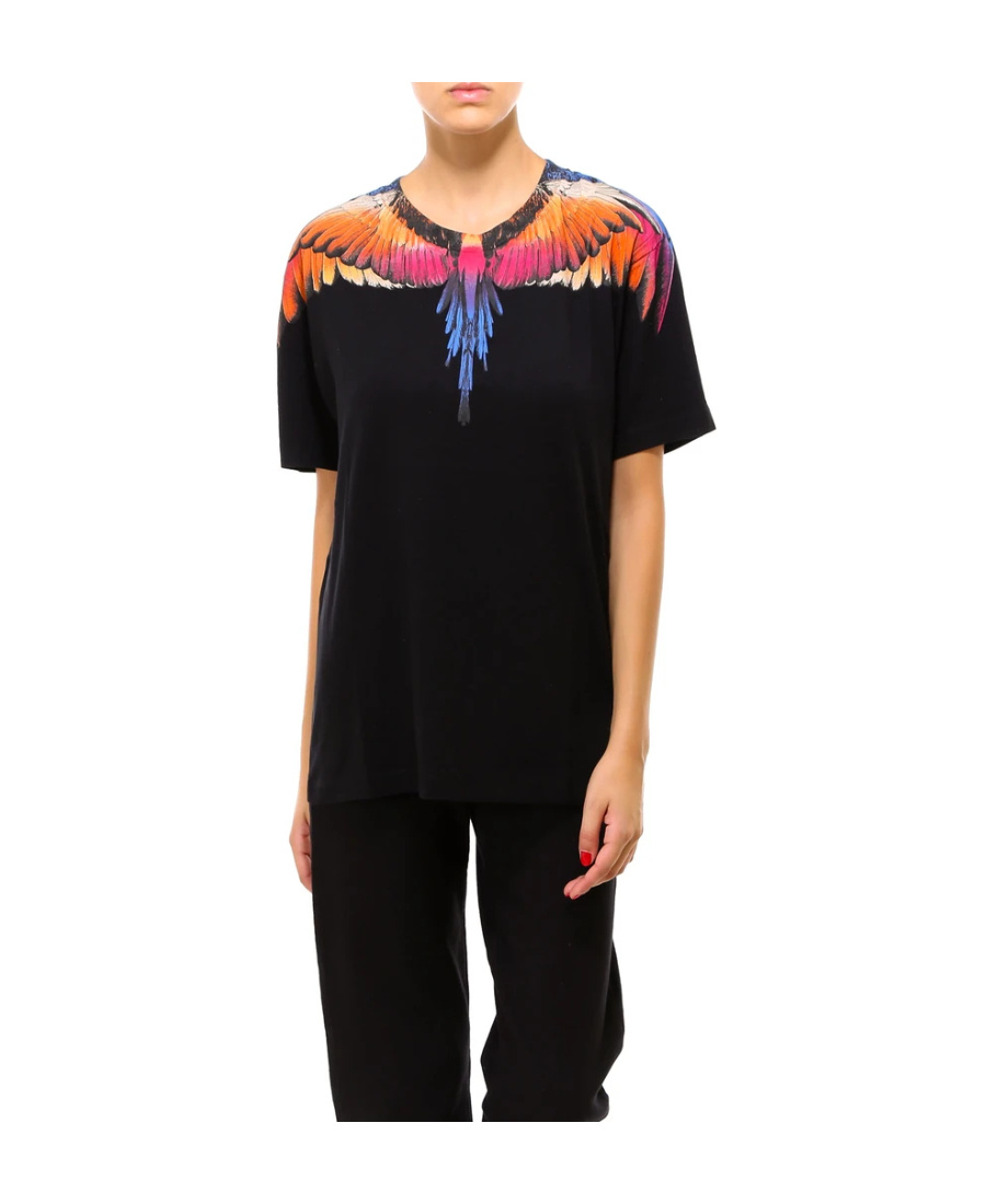 Marcelo Burlon County Of Milan Wings Printed T-shirt In Black