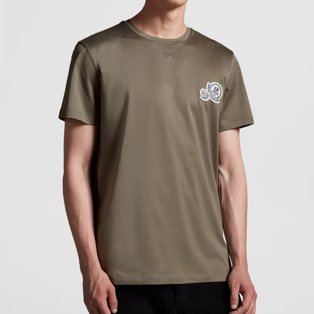 Moncler T-shirt Uni En Coton In Green