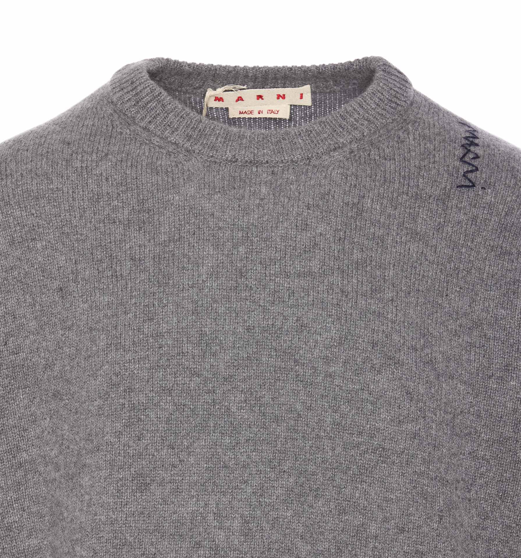 Marni Crew Neck Embroidered Detail Long Sleeves In Gray
