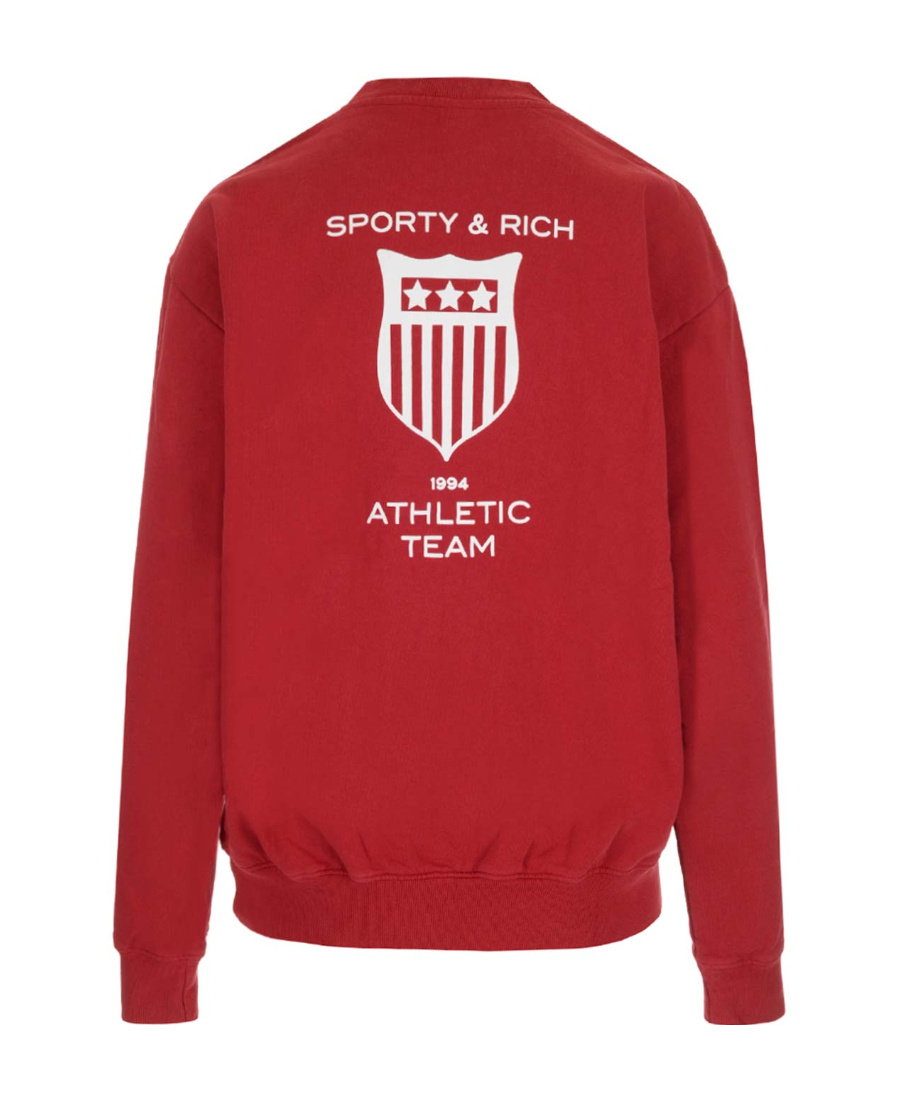 Sporty And Rich Logo Pullover Sweater In Red