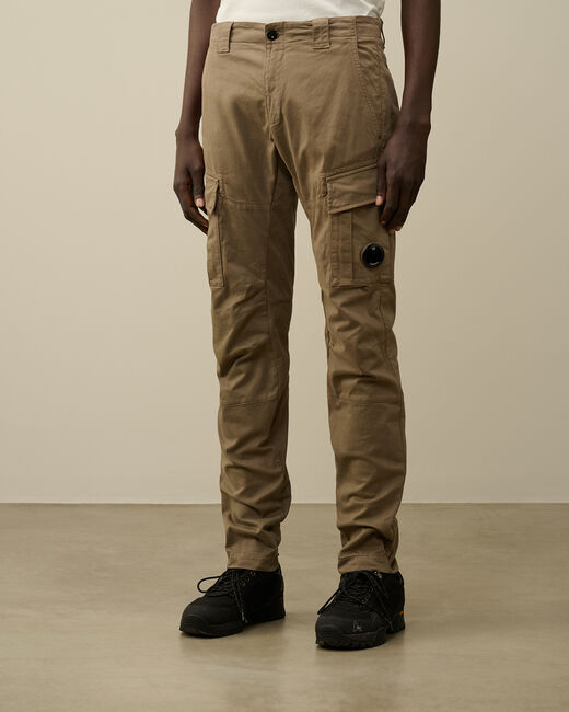 C.p. Company Logo Badge Cargo Pants In Brown