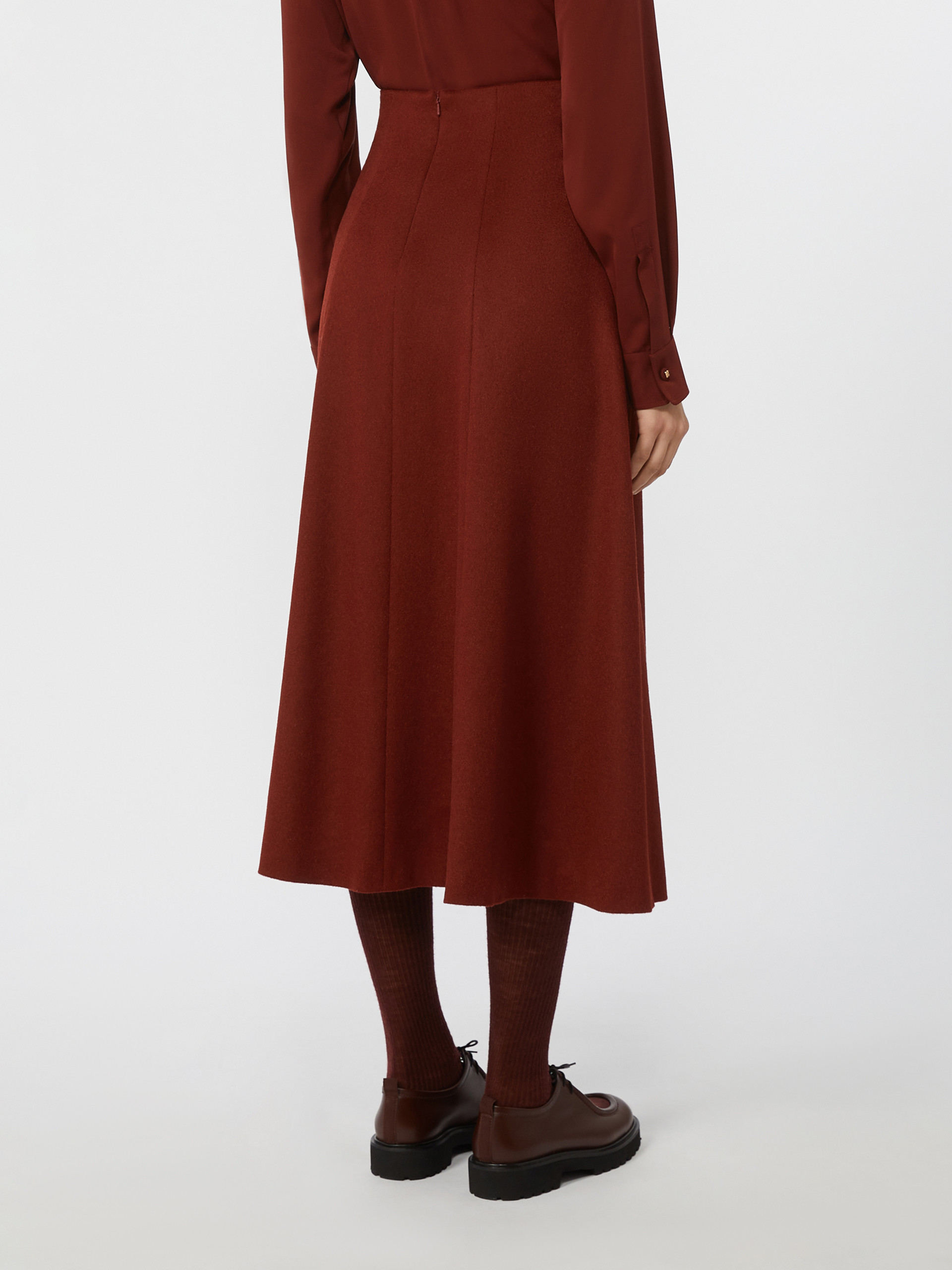 Max Mara Camel Flared Skirt In Brown