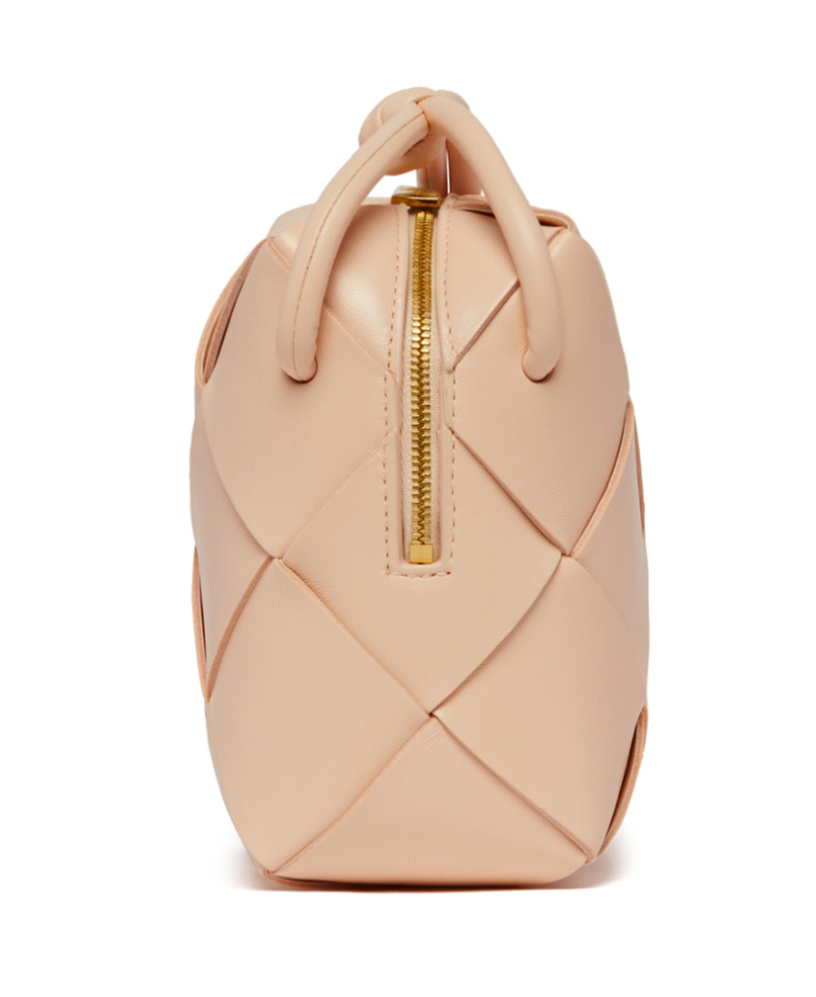 Bottega Veneta Mini Cassette Leather Camera Bag In Nude