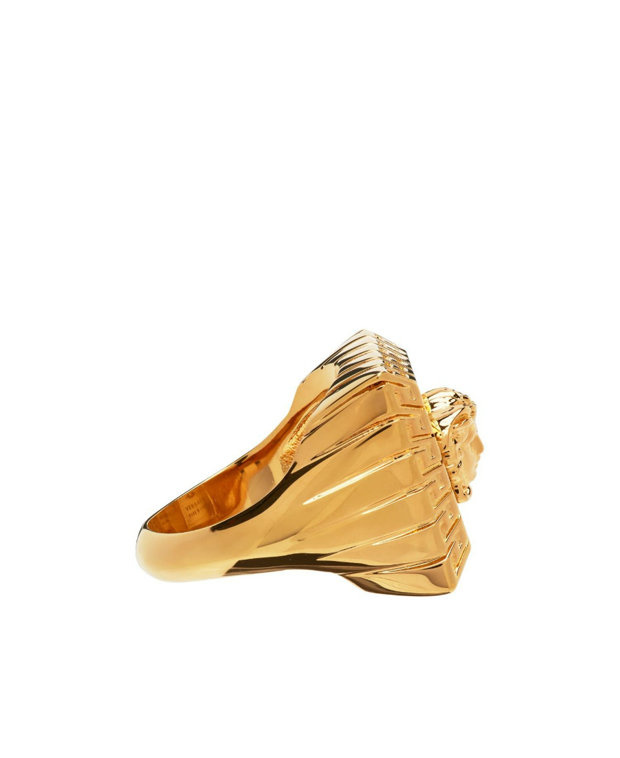 Versace Medusa Signet Ring In Yellow