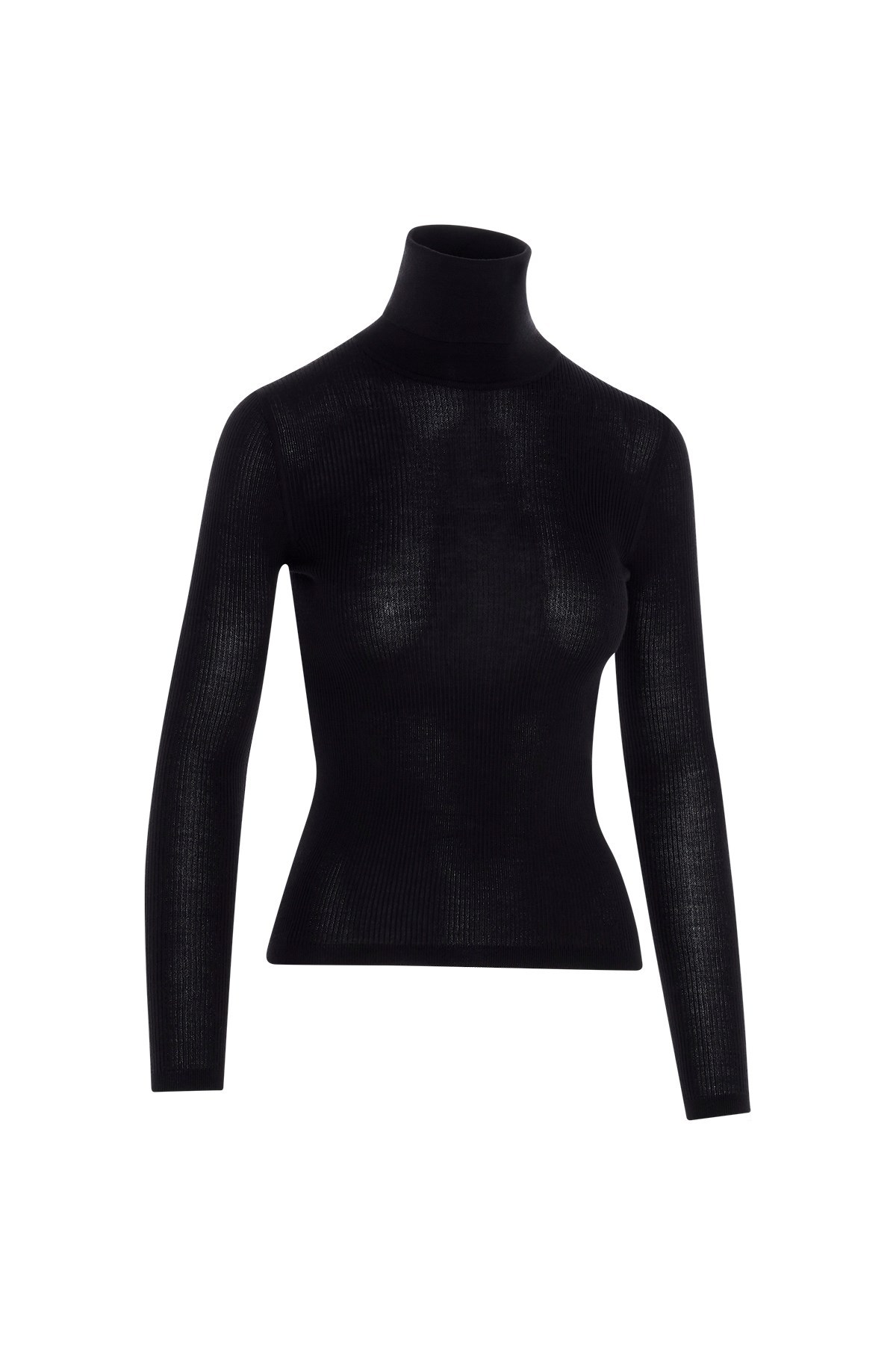 Saint Laurent Fitted Rollneck Jumper In Black