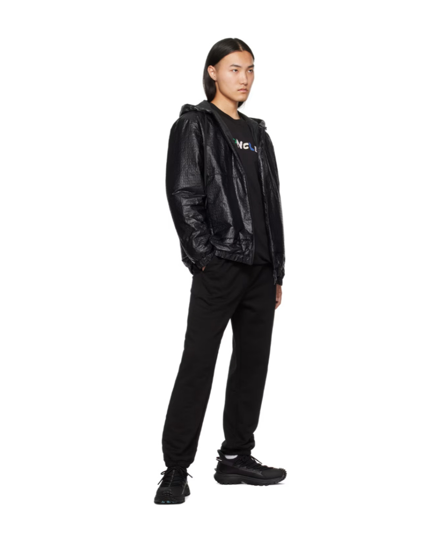 Moncler Logo-embossed Hooded Jacket In Black