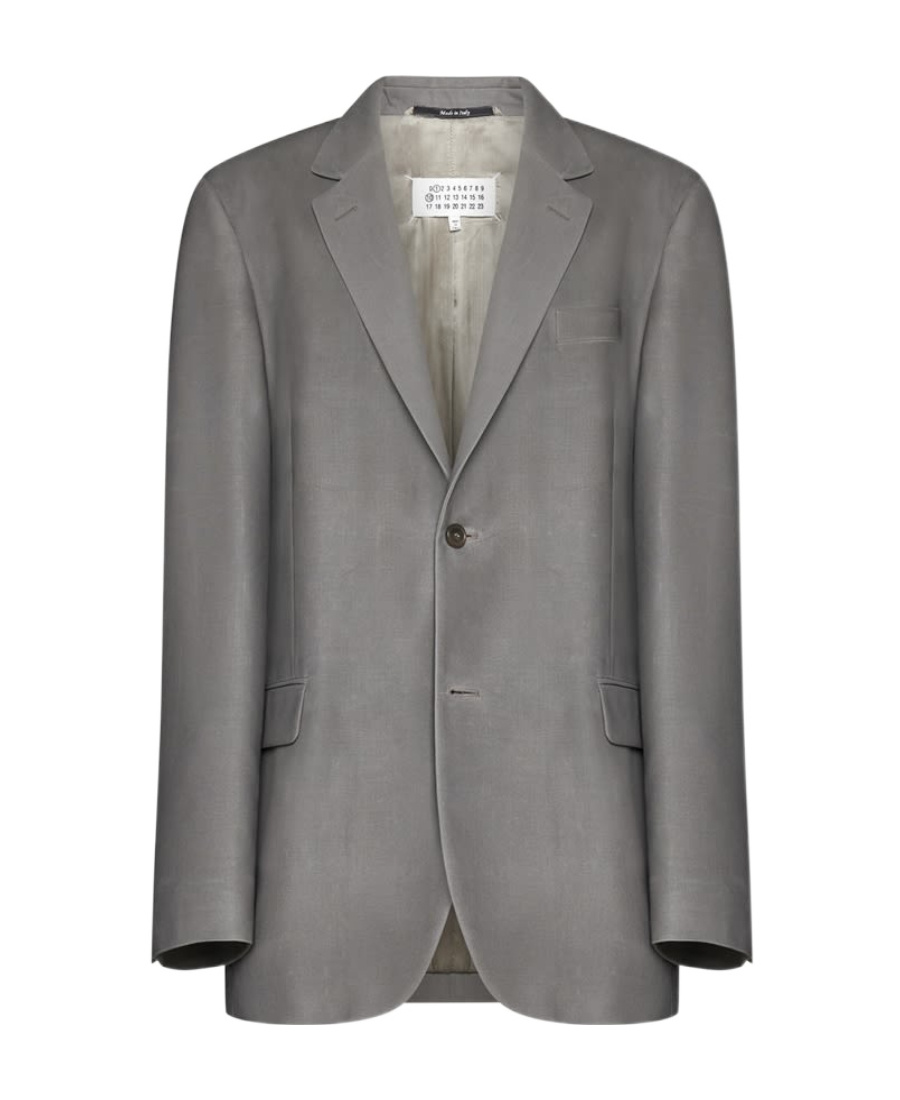 Maison Margiela Single-breasted Wool Blazer In Gray