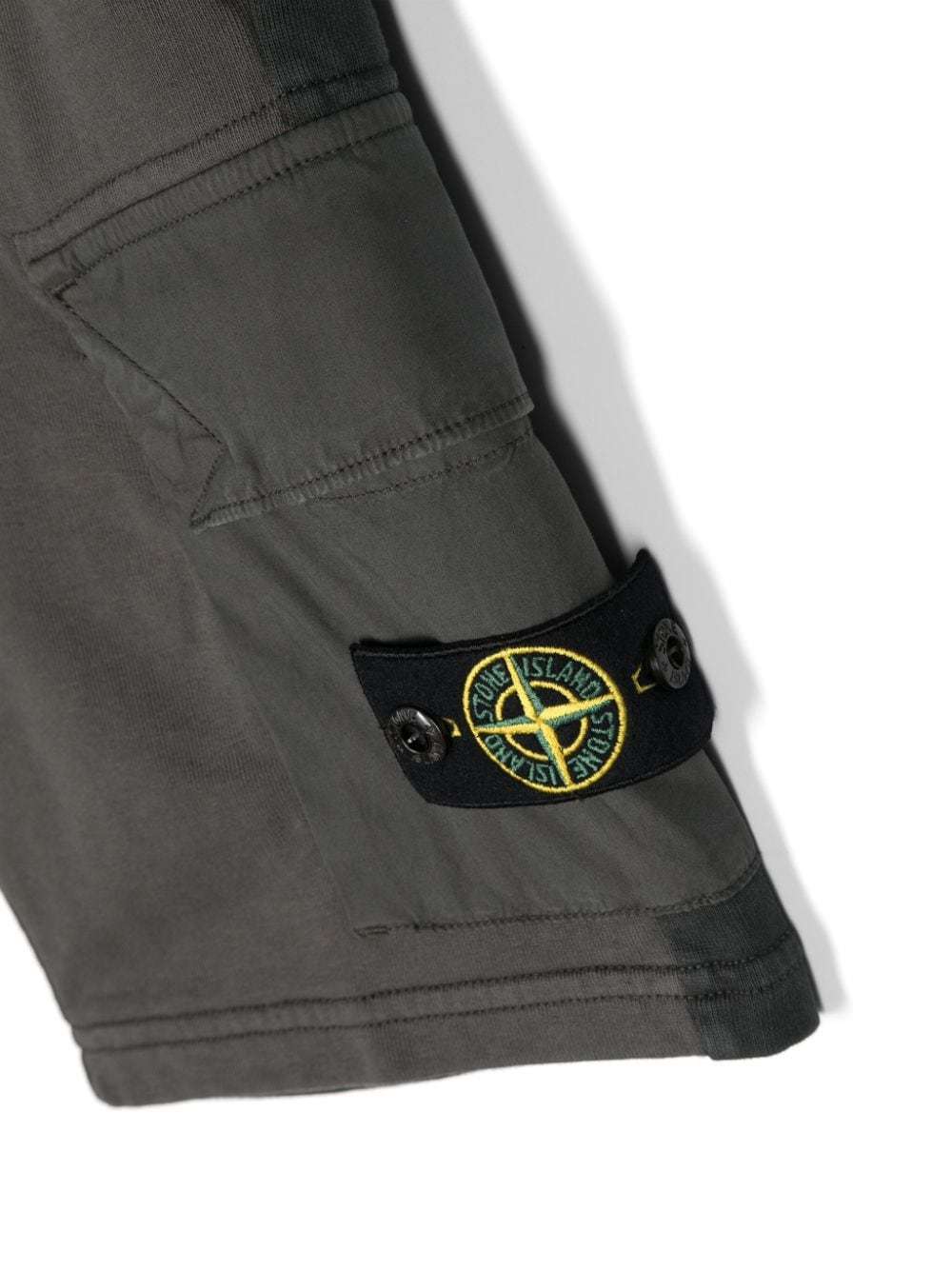Stone Island Compass-badge Cargo Shorts In Gray