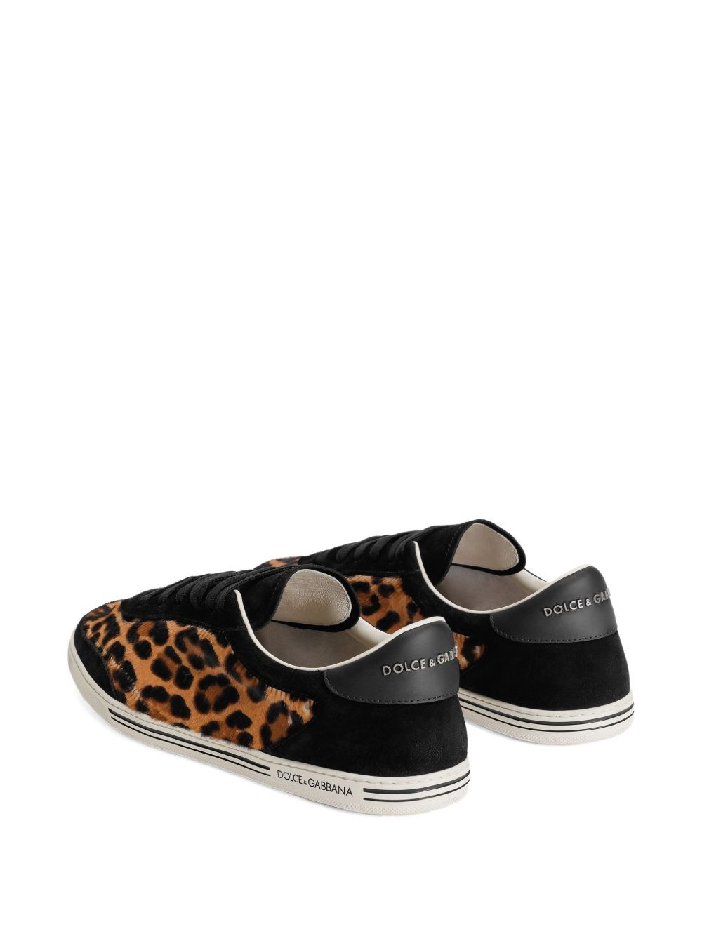Dolce & Gabbana Saint Tropez Sneakers With Print In Black